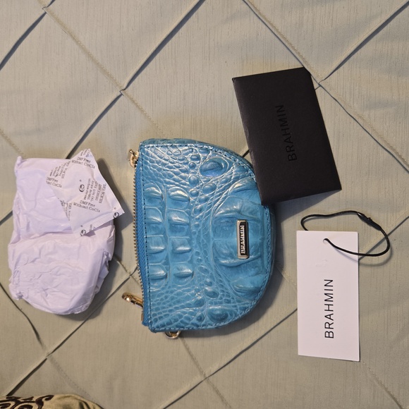 Brahmin Blue Crocodile Embossed Coin Purse - Picture 2 of 7